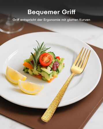 Набір столових приборів Honkku для 6 осіб, чорний, з товстого нержавіючого сталі, з рифленими ручками (30 предметів)