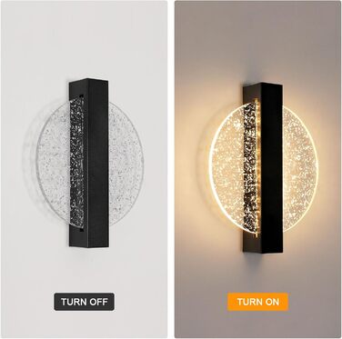 DELIPOP Настінне LED-світильник Wandleuchte, 12W, 3 кольори (тепле/холодне/нейтральне) світло, креативний дизайн, золото, для спальні, вітальні, коридору, сходи, чорний, 3000K