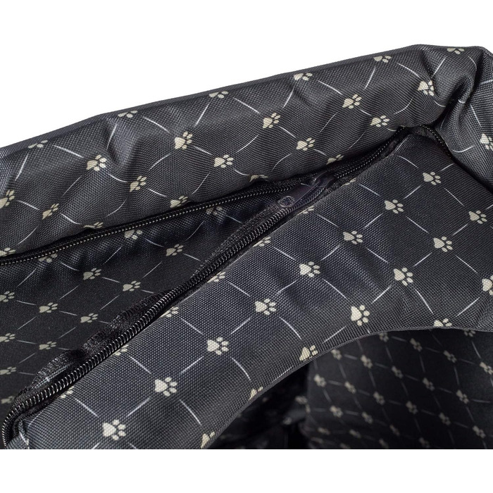 Чорний лежак для собак та котів XL (44x55x43 см) з принтом лапок | Лежанка для великих та середніх собак | Будка для котів та собак