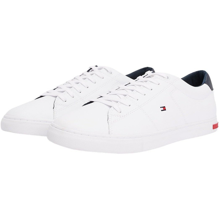Чоловічі кросівки Tommy Hilfiger Vulcanized Essential з деталями з натуральної шкіри, білі, 43 EU