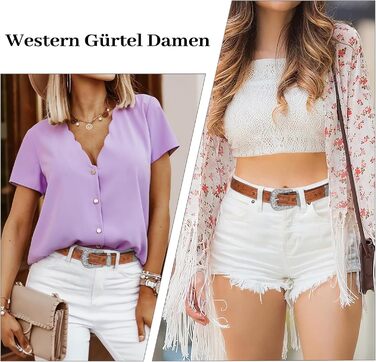 Жіночий шкіряний ремінь JasGood для джинсів та штанів, вінтажний стиль, колір: коричневий, розміри: M (110 см), XL (130 см)