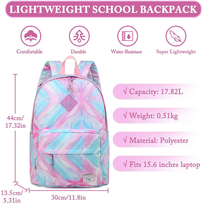 Шкільний рюкзак для підлітків: легкий, 15.6