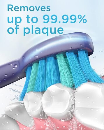 Електрична зубна щітка Hyazinthe з 8 насадками, швидка зарядка 3 години, 5 режимів, таймер 2 хвилини