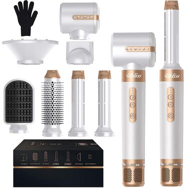UKLISS Hairstyler Pro 7 в 1: Фен, плойка, круглі щітки, аірстайлер. Набір для укладання волосся