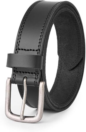 Чоловічий шкіряний ремінь BELTER 38 мм з подарунковою коробкою, чорний. Розміри: 32W-35W (105 см), 44W-47W (135 см)