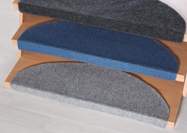 Килимок на сходи Andiamo Paris - комплект 15 шт. - захист від подряпин та зношування, 23 x 65 см, блакитний