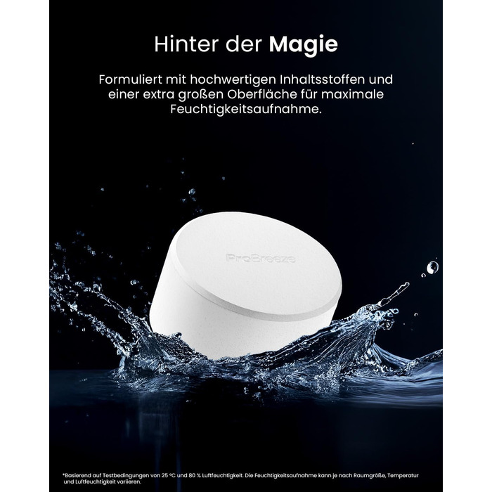 Зволожувач повітря Pro Breeze Osmo - безшумний, з можливістю поповнення. Ідеально підходить для дому, спальні, шафи, авто. Міні-зволожувач повітря без живлення, таблетка 700г (до 100 днів). Таблетка для поповнення