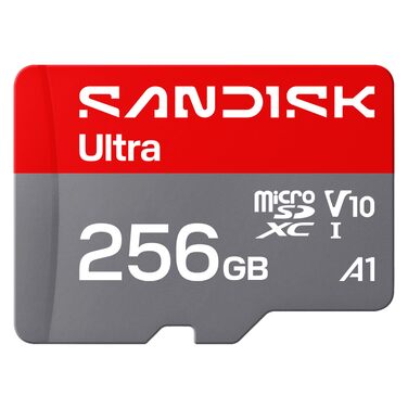 Карта пам'яті SanDisk Ultra microSDXC 256 GB UHS-I (до 195 МБ/с, V10, U1, Class 10, A1) з SD-адаптером для смартфонів, планшетів, камер та ноутбуків