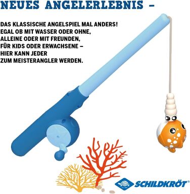 Schildkröt® Fishing Game Set, magnetic fishing game, for indoor and outdoor use, telescopic fishing rod, 3-liter collapsible bucket, BPA-free