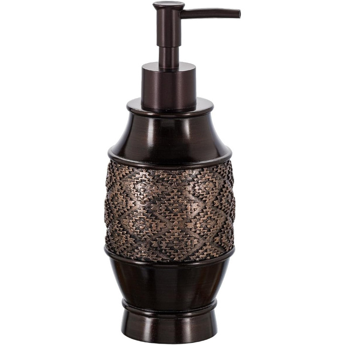 Creative Scents Brown Bathroom Accessory Set, 4-Piece Bathroom Decor Set, Decorative Bathroom Set with Soap Dispenser, Soap Dish, Tumbler, and Toothbrush Holder for Vanity Countertop