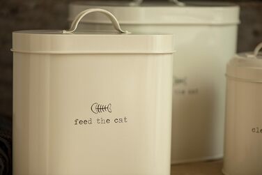Контейнер для корму для тварин Premier Housewares, 6.5 л, метал, кремовий, з ложкою