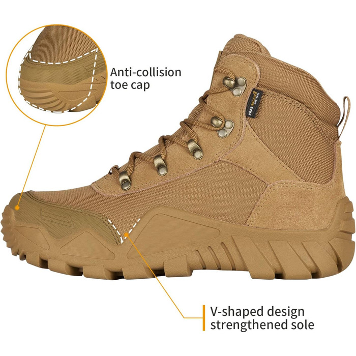 Черевики FREE SOLDIER для чоловіків: тактичні, туристичні, бойові, для активного відпочинку та військової підготовки (42 EU, Коричневий)