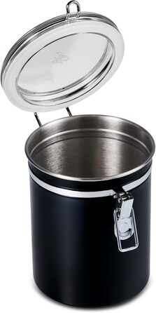 Тчібо Аромадоз, кавова банка, 500г, герметична, нержавіюча сталь, чорна