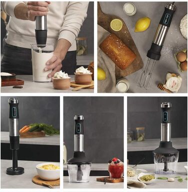 Блендер Cecotec Stabmixer Power TitanBlack 1500 XL PerfectCream з титановим покриттям, 1500 Вт, 6 насадок