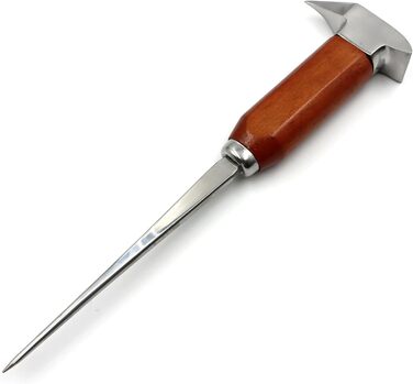 Stainless steel ice pick, ice pick for breaking ice, ice pick with wooden handle, ice pick for kitchens, bars, bartenders, best ice carving tools (long)