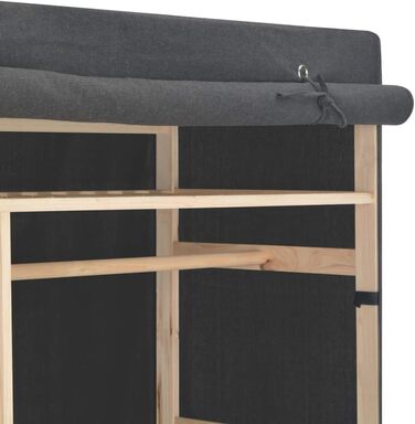 Тканинна шафа для одягу vidaXL, сіра, 110x40x170 см, для спальні та вітальні