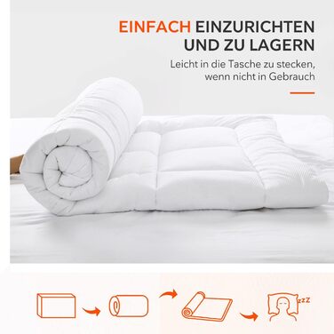 Sweetnight 3D Ultra Soft Mattress Topper Microfibre Polyester Durable Breathable Mattress Pad Mattress Topper Super Soft Fluffy Mattress Cover 120 x 190 x 6 cm White