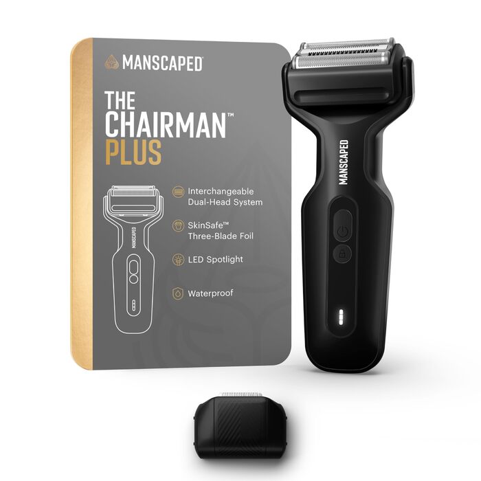 Електричний триммер MANSCAPED® The Chairman™ Plus: 2 змінні насадки, SkinSafe®-фільтр, USB-C зарядка, ніжний до шкіри