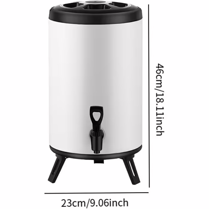 Insulated beverage dispenser, insulated tank, tea dispenser, milk dispenser for commercial use, 12l