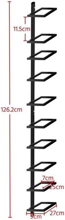Yaheetech Wine Rack Bottle Holder Wine Shelf Storage Shelf for Wall Metal 10 Bottles, Black