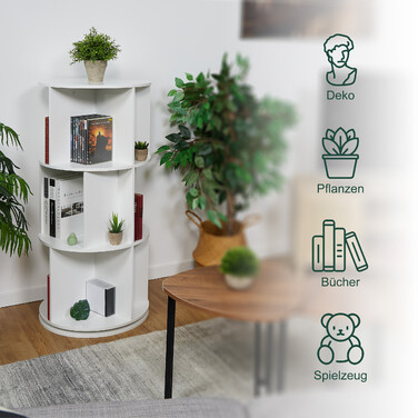 Relaxdays Поворотна книжкова шафа кругла
