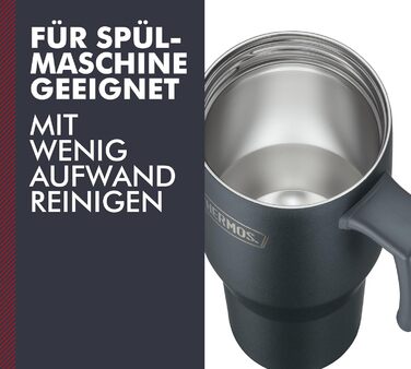 Термос REFRESHING SERIES 1,1л чорний матовий: термокружка-термос з трубочкою та ручкою, з подвійних стінок, нержавіюча сталь