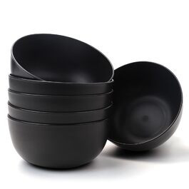 Набір мисок Bugucat для мюслі, супу та салатів, 6 шт, 1400 мл, чорного кольору