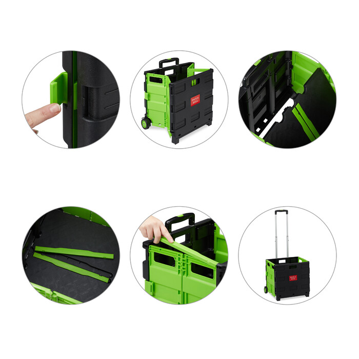 Relaxdays Folding Shopping Trolley