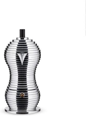 Кавомашина Alessi Pulcina, алюміній, 3 чашки, чорна, 12 x 23 x 12 см