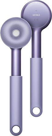 GESKE Sonic LED Full-Body Brush: Щітка для тіла з LED-підсвіткою та інтенсивним пілінгом | 9-в-1 | Електрична щітка для тіла | Глибоке очищення та масаж | SmartSonic Pulsations | М'які силіконові ніжки (Purple)