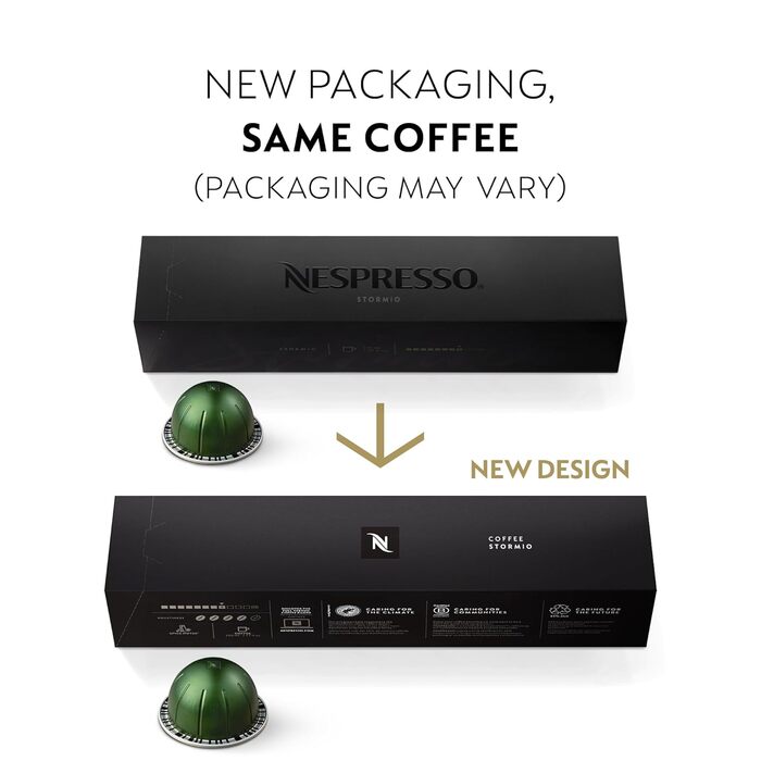 Капсули Nespresso VertuoLine Stormio, інтенсивна обсмажка, 30 шт., 227 мл
