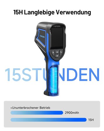 TOPDON TC004 Міні тепловізор, 240x240 IR-роздільна здатність, ручний тепловізійний прилад, 15 годин роботи від акумулятора, частота оновлення 25 Гц, діапазон температур -20℃ до 450℃, високий/низький температурний тригер, чорно-синя палітра