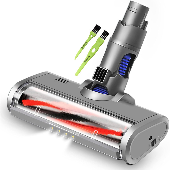 Електрична щітка-вальцевий насадка Italdos для пилососів Dyson V6 DC58 DC59 DC61 DC62 з LED-підсвічуванням, турбо-режим, для килимів, твердих підлог, паркету та плитки