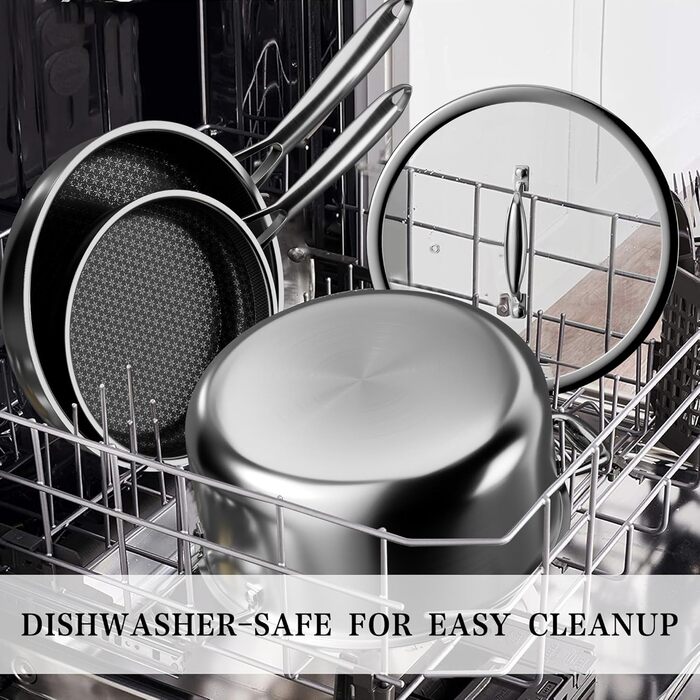 Набір посуду RIOVARM з індукційним дном (14 предметів): каструлі, сковороди, кришки, лопатка. Покриття з граніту, антипригарне, PFOA Free