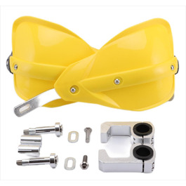 GOOFIT Захист керма для мотоцикла, квадроцикла, скутера, 7/8'' (22 мм), жовтий, ручки-гарди, комплект