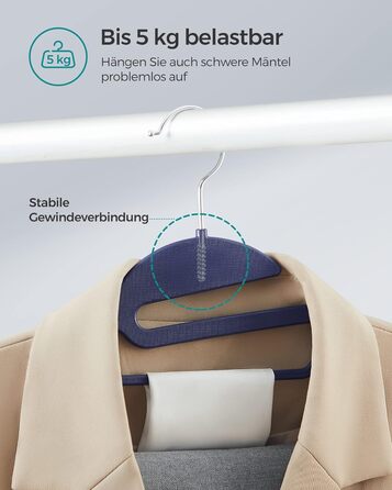 Плечики для одягу SONGMICS, 20 шт., пластикові, обертаються, сірі, для економії місця