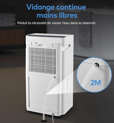Зволожувач повітря Pasapair 20L - автоматичний осушувач для дому, офісу, підвалу. 3 режими, таймер, шланг, цифровий дисплей. Захист від вологи та плісняви