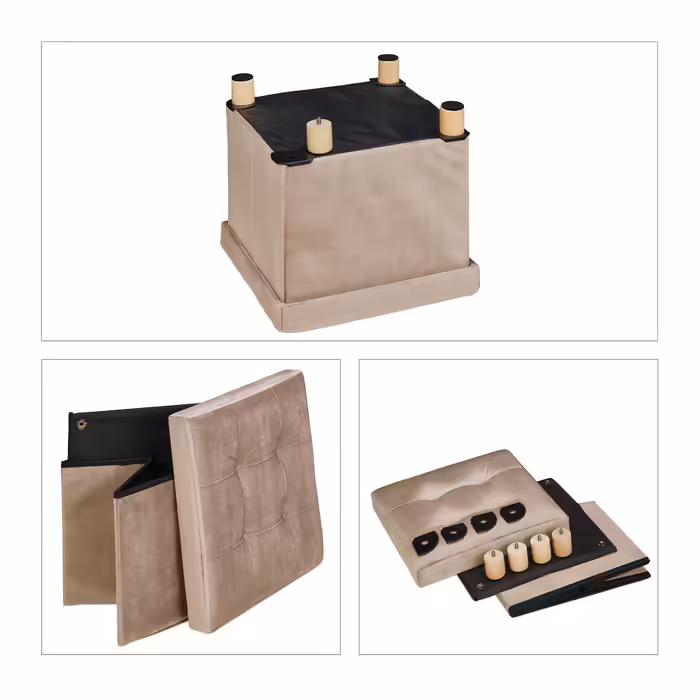 Relaxdays Ottoman with Tray