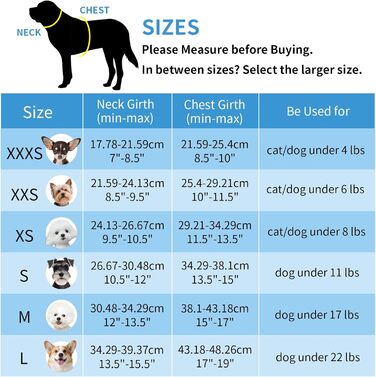 Нашийник та поводок для собак: комплект для прогулянок, нашийник для цуценят, м'який дихаючий аксесуар для тварин, світловідбиваючі смуги, для дуже маленьких собак та котів, блакитно-рожевий (XXXS, жовтий)