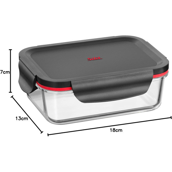 Silit Storio Контейнер для зберігання з кришкою, 18 x 13 см - скло, герметичний, для миття в посудомийній машині, для мікрохвильової печі та духовки