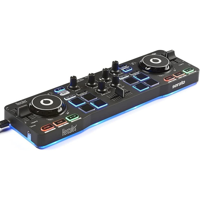 DJ контролер Hercules DJControl Starlight - портативний 2-Deck з 8 Pads, Serato DJ Lite для PC/MAC