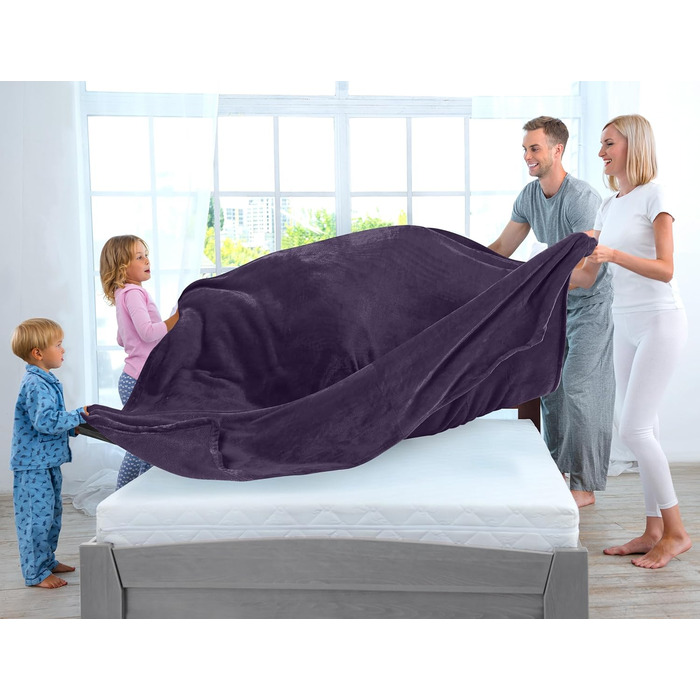 Плед Utopia Bedding: теплий та м'який флісовий плед 200x150 см (Lila)