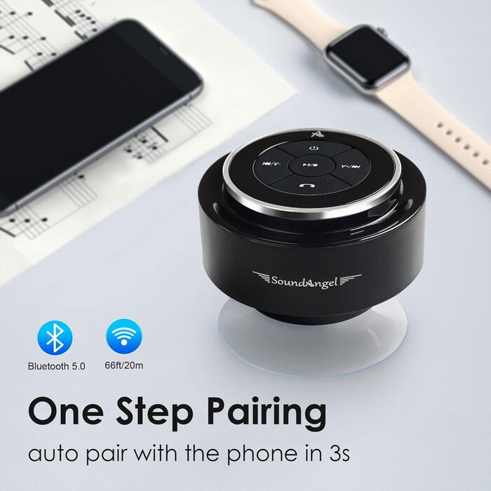 Водонепроникна Bluetooth колонка для душу Xleader з присоскою, портативна музична колонка для ванної, подарунок для дівчат, хлопців, чоловіків і жінок, срібляста