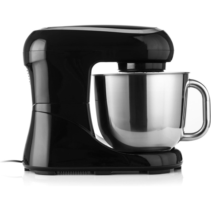 Lehmann Planetary Kitchen Machine with Stainless Steel Bowl 5 L, Multifunction Mixer 2200 W, 6 Speed Dough Machine, incl. Splash Guard, Dough Hook and Whisk (Black)