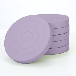Colorful Coaster Set made of Wood for Drinks - 6-Piece Set for Drinking Glasses, Table Protection for Every Table Type, Gift Set for All Occasions (Pastel Purple, Coasters)