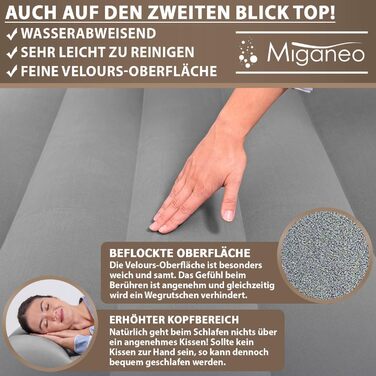 Надувне ліжко Miganeo Premium XL з електропомпою та антимікробним покриттям (203x152x46 см) | Макс. 300 кг