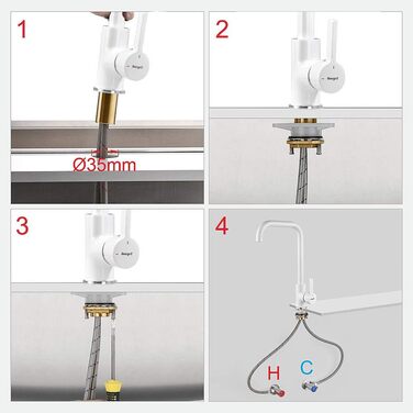 Кухонний змішувач IBERGRIF M22105A, однолеверний, матовий, білий