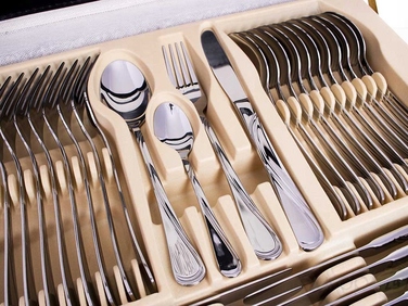 Набір столових приборів Kinghoff на 72 предмети для 12 осіб, метал, глянцевий