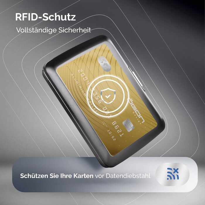 ÖGON Smart Case Oslo: Алюмінієве картхолдер з RFID захистом, компактний гаманець (гравіювання Monkeys)