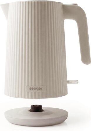 Електричний чайник Seeger SGR100BK, 1.7 л, 2200 Вт, з мікросітчастим фільтром, без BPA, бежевий